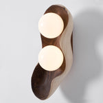 Dualis Rootlight Wall Sconce – Sculptural Walnut Wood & Opal Glass
