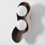 Dualis Rootlight Wall Sconce – Sculptural Walnut Wood & Opal Glass