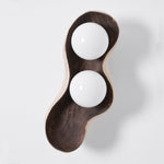 Dualis Rootlight Wall Sconce – Sculptural Walnut Wood & Opal Glass