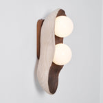 Dualis Rootlight Wall Sconce – Sculptural Walnut Wood & Opal Glass