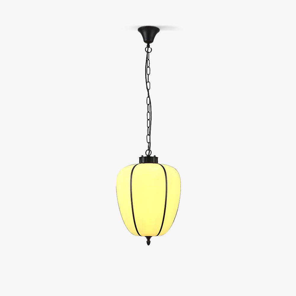 Peaches Outdoor Pendant Light – Alabaster & Metal LED Lantern