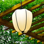 Peaches Outdoor Pendant Light – Alabaster & Metal LED Lantern