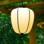 Peaches Outdoor Pendant Light – Alabaster & Metal LED Lantern