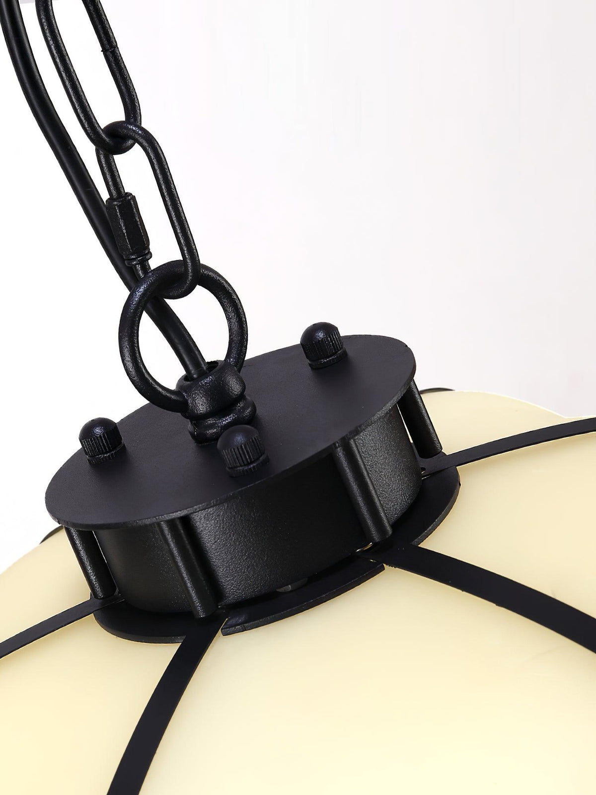 Peaches Outdoor Pendant Light – Alabaster & Metal LED Lantern