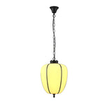 Peaches Outdoor Pendant Light – Alabaster & Metal LED Lantern