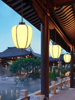 Peaches Outdoor Pendant Light – Alabaster & Metal LED Lantern