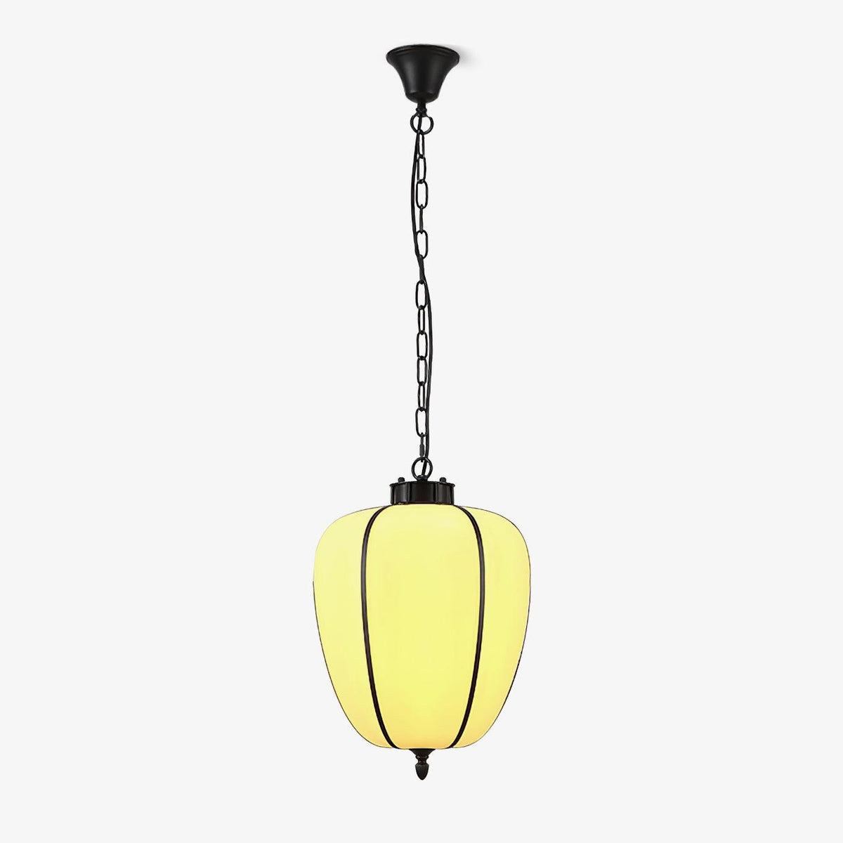 Peaches Outdoor Pendant Light – Alabaster & Metal LED Lantern