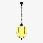 Peaches Outdoor Pendant Light – Alabaster & Metal LED Lantern