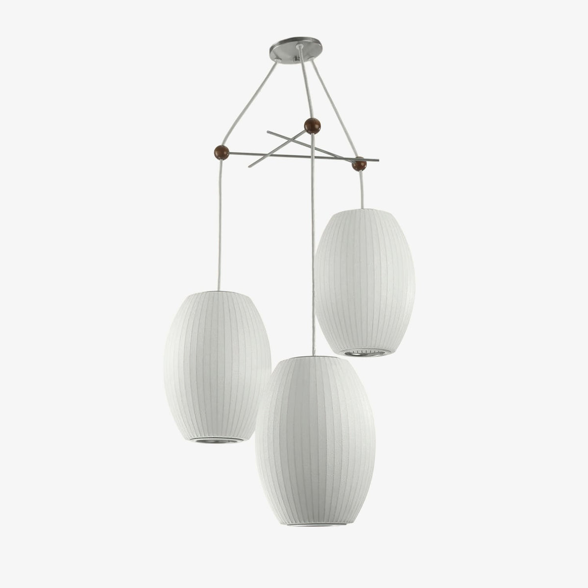 Triple Pear Bubble Silk Pendant Light – Modern Designer Chandelier