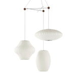 Triple Pear Bubble Silk Pendant Light – Modern Designer Chandelier