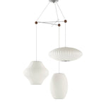 Triple Pear Bubble Silk Pendant Light – Modern Designer Chandelier