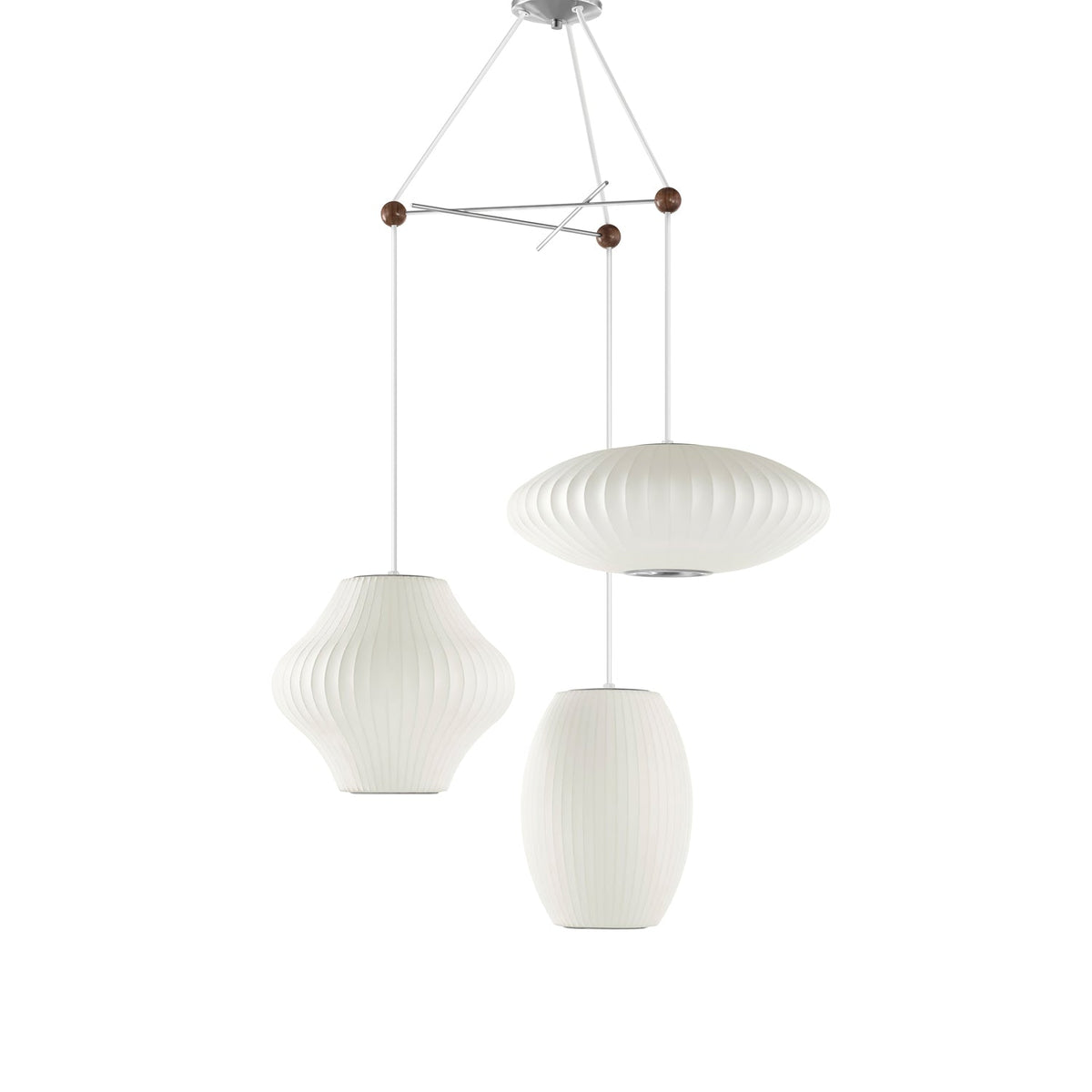 Triple Pear Bubble Silk Pendant Light – Modern Designer Chandelier