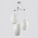 Triple Pear Bubble Silk Pendant Light – Modern Designer Chandelier