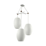 Triple Pear Bubble Silk Pendant Light – Modern Designer Chandelier