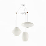 Triple Pear Bubble Silk Pendant Light – Modern Designer Chandelier