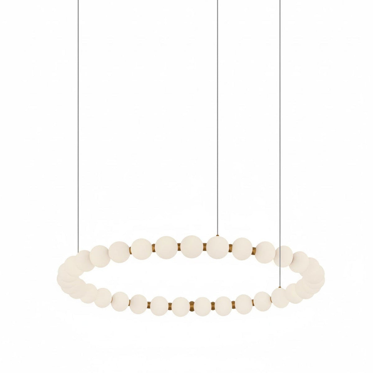 Pearl Necklace Acrylic Ball Chandelier, Modern Gold LED Pendant Light