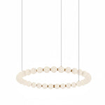 Pearl Necklace Acrylic Ball Chandelier, Modern Gold LED Pendant Light