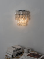Pearl Shell Wall Sconce – Natural Layered Shell Wall Light for Bedroom, Living Room & Hallway
