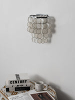 Pearl Shell Wall Sconce – Natural Layered Shell Wall Light for Bedroom, Living Room & Hallway