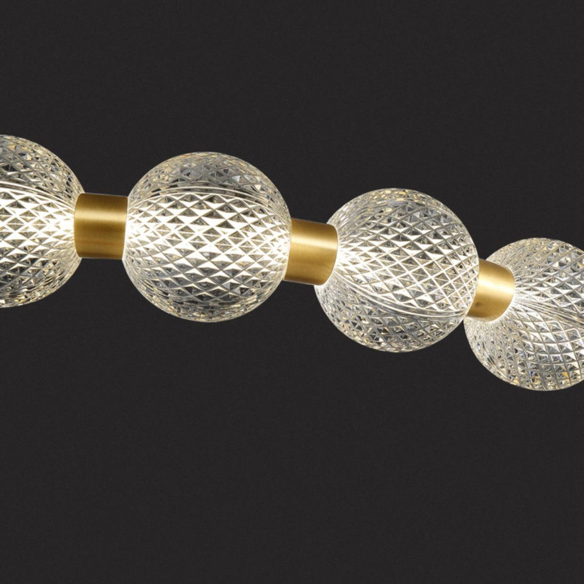 Pearl Brass Ring Chandelier – Modern Flush Mount Ceiling Light