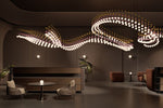 Pearl Curtain Crystal LED Chandelier – Modern Designer Hanging Light