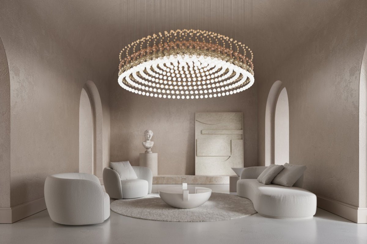 Pearl Curtain Crystal LED Chandelier – Modern Designer Hanging Light