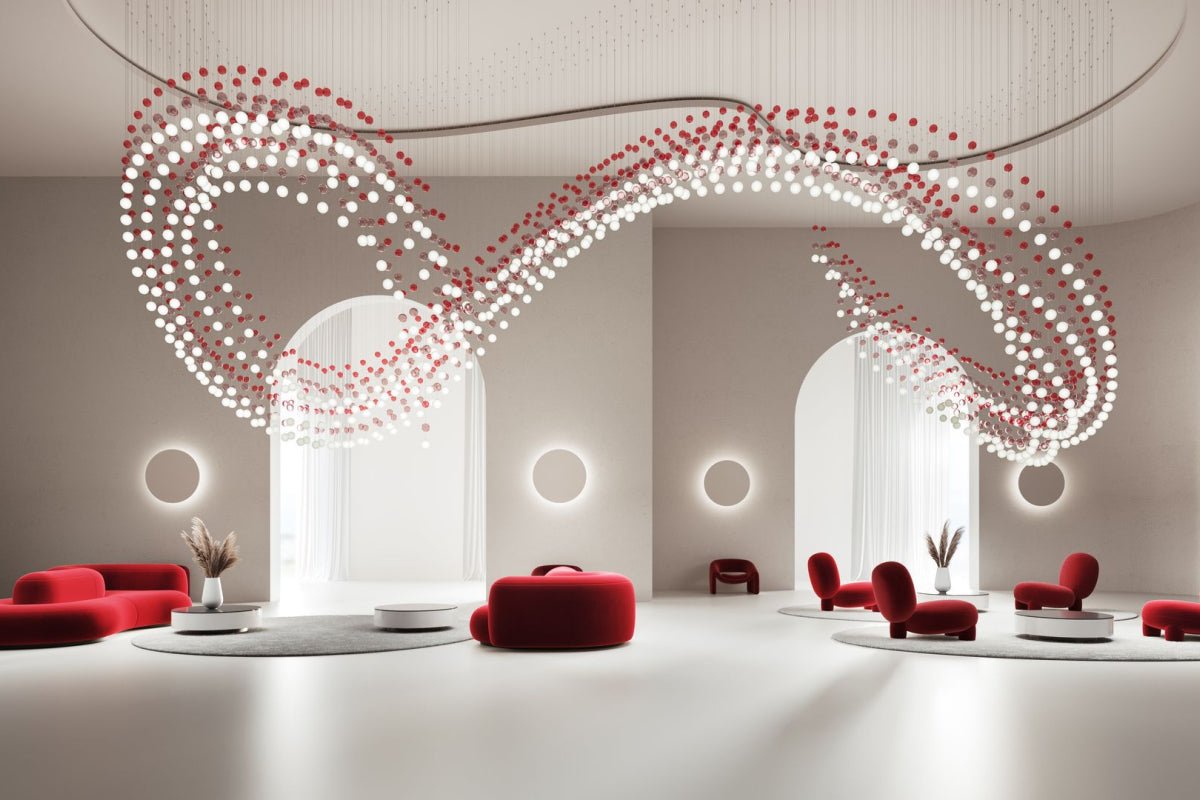 Pearl Curtain Crystal LED Chandelier – Modern Designer Hanging Light