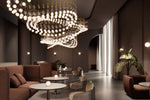 Pearl Curtain Crystal LED Chandelier – Modern Designer Hanging Light