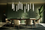 Pearl Drop Modern Glass Chandelier for Dining Room and Living Room
