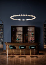 Pearl Drop Modern Glass Chandelier for Dining Room and Living Room