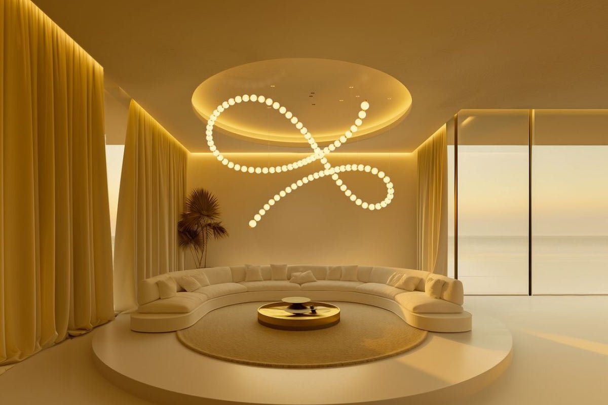 Pearl Drop Modern Glass Chandelier for Dining Room and Living Room