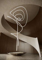 Pearl Drop Modern Glass Chandelier for Dining Room and Living Room