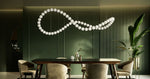 Pearl Drop Modern Glass Chandelier for Dining Room and Living Room
