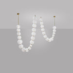 Pearl Necklace Acrylic Ball Chandelier, Modern Gold LED Pendant Light