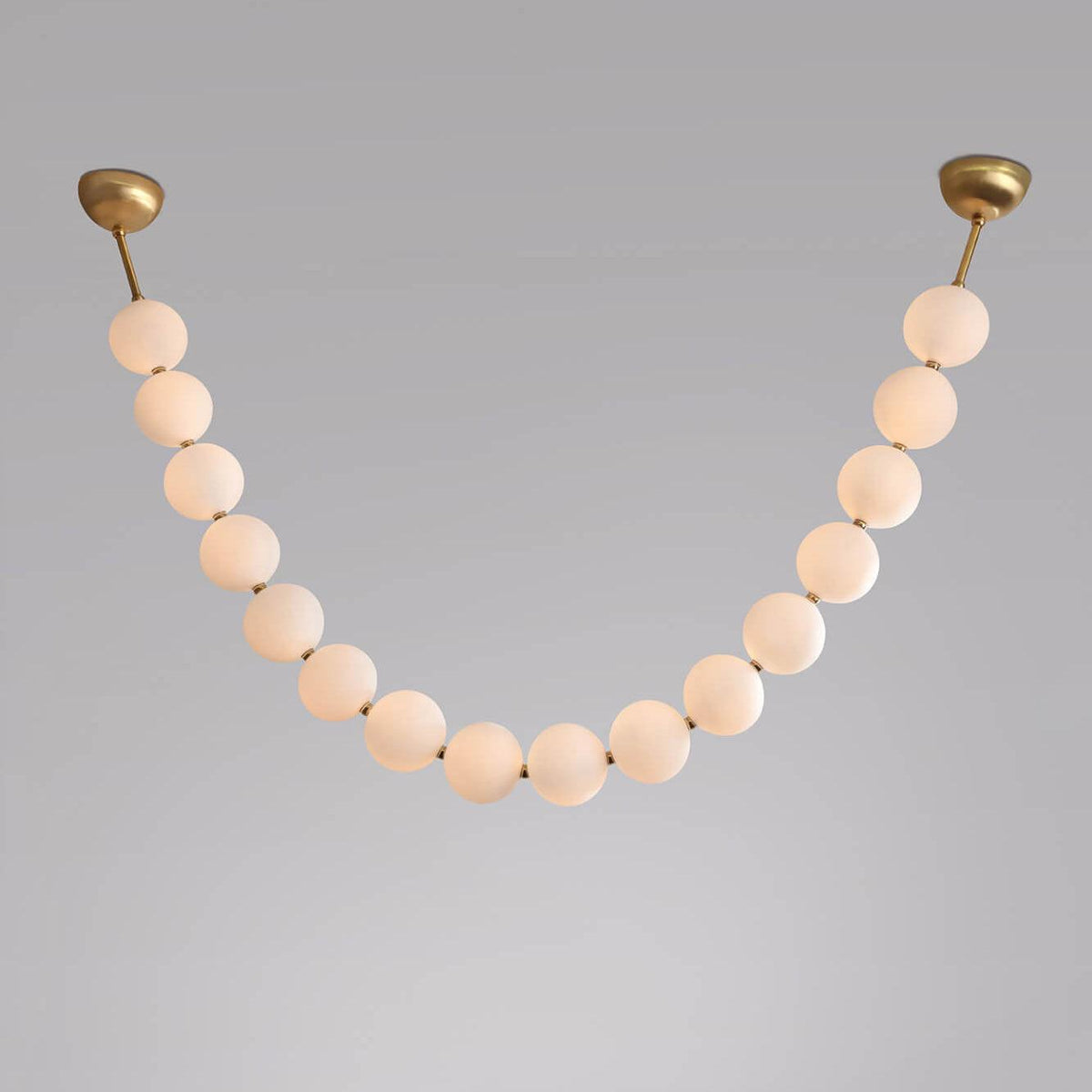 Pearl Necklace Acrylic Ball Chandelier, Modern Gold LED Pendant Light