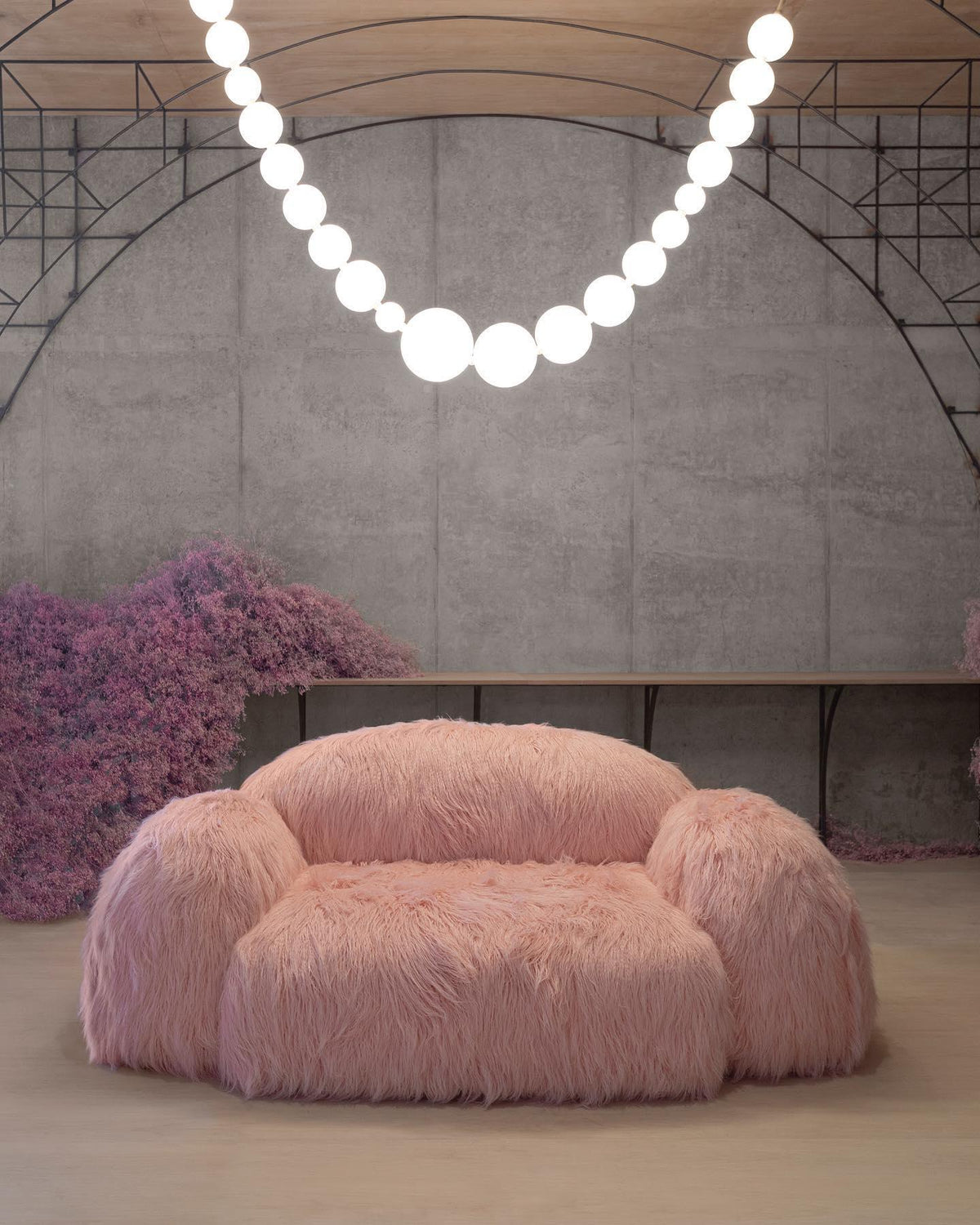 Pearl Necklace Acrylic Ball Chandelier, Modern Gold LED Pendant Light