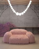 Pearl Necklace Acrylic Ball Chandelier, Modern Gold LED Pendant Light