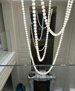 Pearl Necklace Acrylic Ball Chandelier, Modern Gold LED Pendant Light