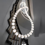Pearl Necklace Acrylic Ball Chandelier, Modern Gold LED Pendant Light