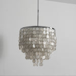 Pearl Shell Chandelier – Natural Shell Disc Pendant Light for Coastal Interiors