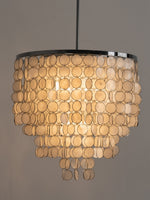 Pearl Shell Chandelier – Natural Shell Disc Pendant Light for Coastal Interiors