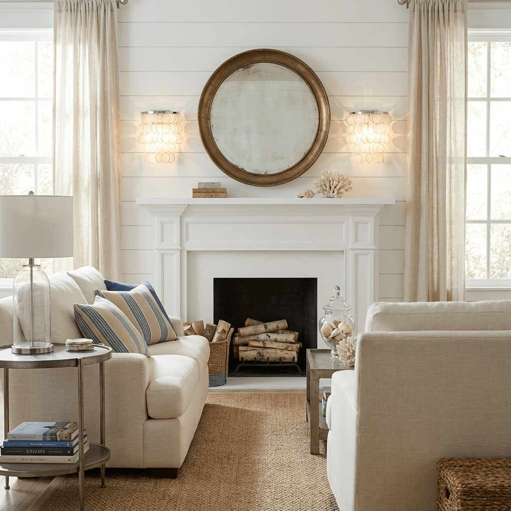 Pearl Shell Wall Sconce – Natural Layered Shell Wall Light for Bedroom, Living Room & Hallway