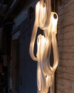 Pearlescent Glass Filament Chandelier – Modern Designer Pendant Light