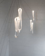 Pearlescent Glass Filament Chandelier – Modern Designer Pendant Light