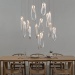 Pearlescent Glass Filament Chandelier – Modern Designer Pendant Light