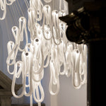Pearlescent Glass Filament Chandelier – Modern Designer Pendant Light