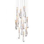Pearlescent Glass Filament Chandelier – Modern Designer Pendant Light