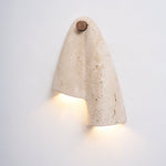 Velo Draped Stone Wall Sconce in Natural Travertine