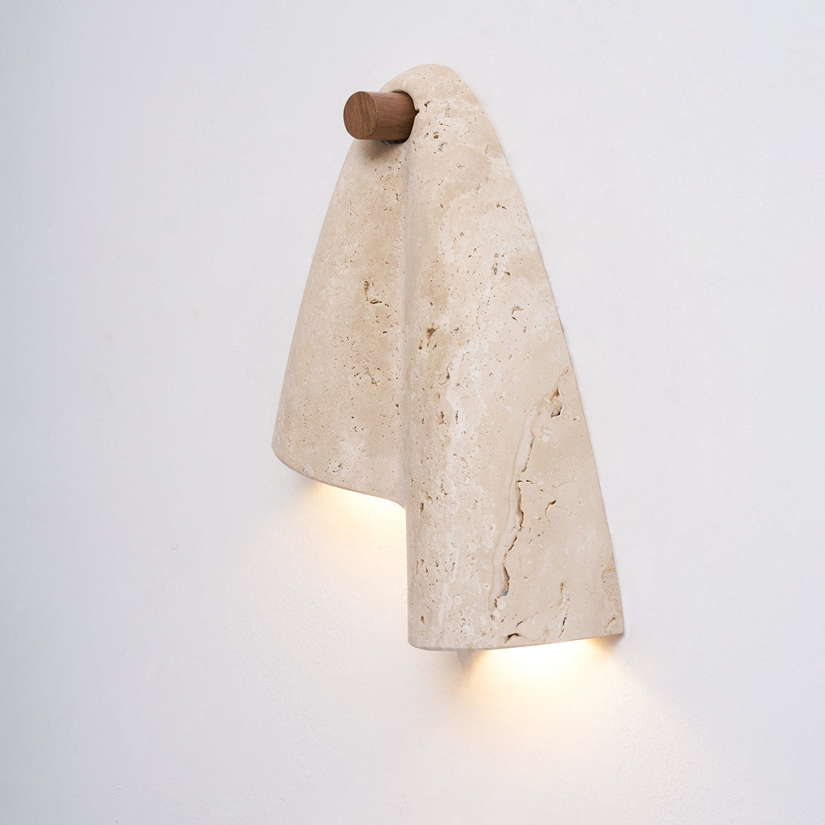 Velo Draped Stone Wall Sconce in Natural Travertine