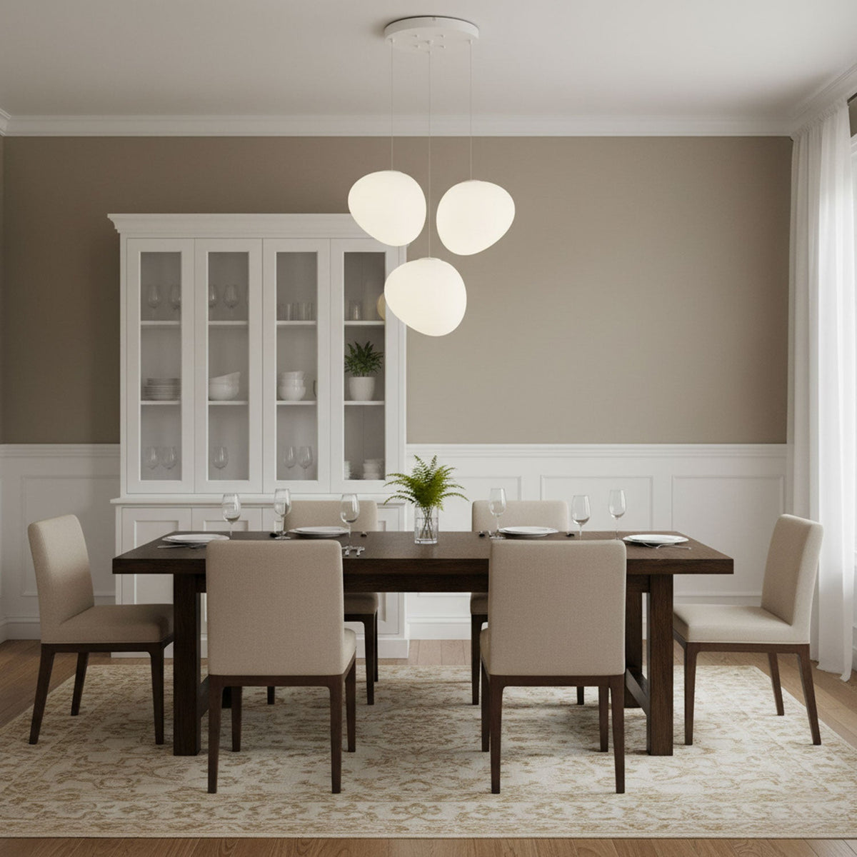 Pebble Glow LED Pendant Light – Sculptural Glass Chandelier for Dining & Living